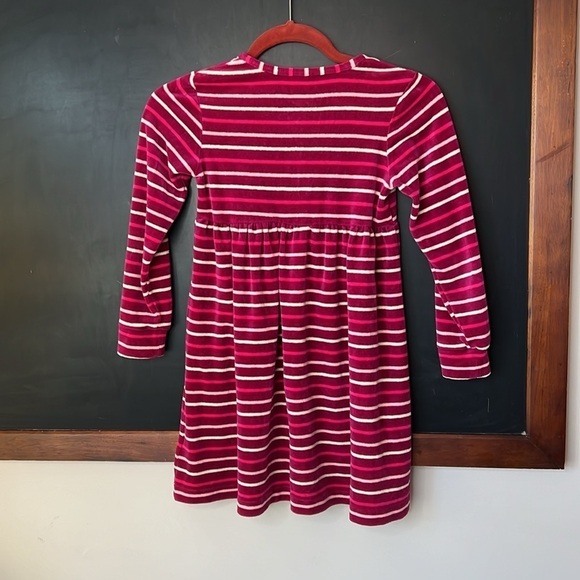Hanna Andersson Girls Size 6-7 Pink White Dress Striped Terri Cloth Long Sleeve - Picture 5 of 5